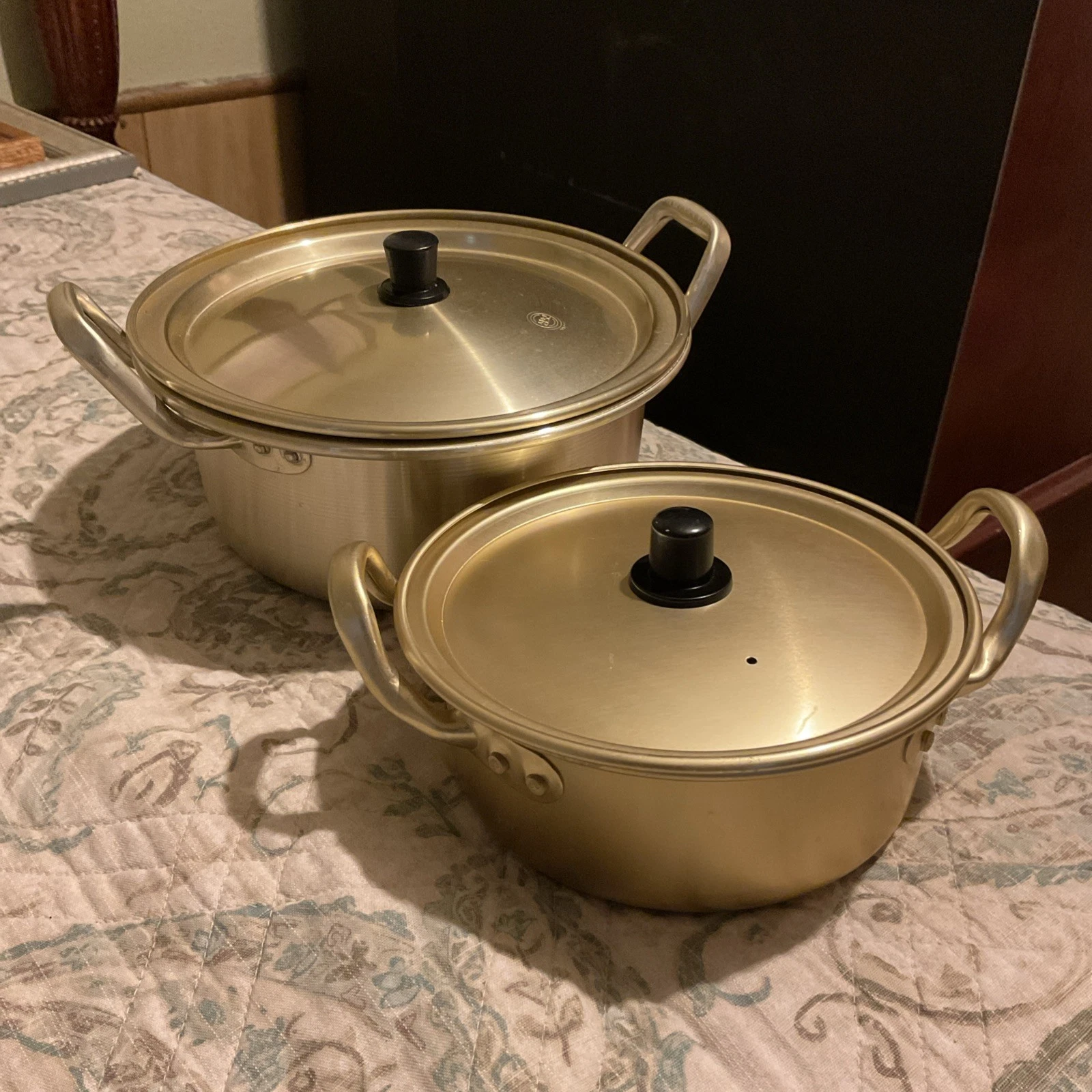 2 Pot Korean Ramen Noodle Yellow Aluminum Stockpot Noodles Pot