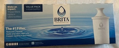 Brita Standard Water Filter  Filters for Pitchers and Dispensers, 6 pack
