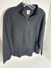 L. L. Bean Youth Size Large Fleece Pullover Quarter Zip Black