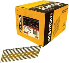 BOSTITCH 2-3/8" .113" 21° Galvanized Ring-Shank Framing Nails, 5000 Box