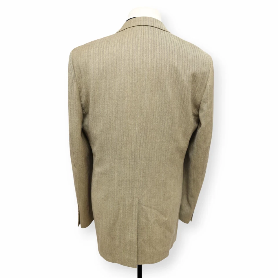 CLUB ROOM mens tan beige HERRINGBONE sport coat suit jacket blazer 42 L - Image 4 of 4