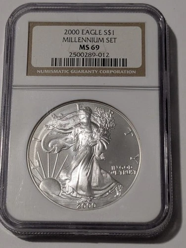 2000 American Silver Eagle ASE 1 Oz Silver Millennium Set NGC MS69
