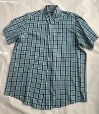 Mens Size LT Chaps Easy Care Short Sleeve Shirt Button Down Large Tall Plaid