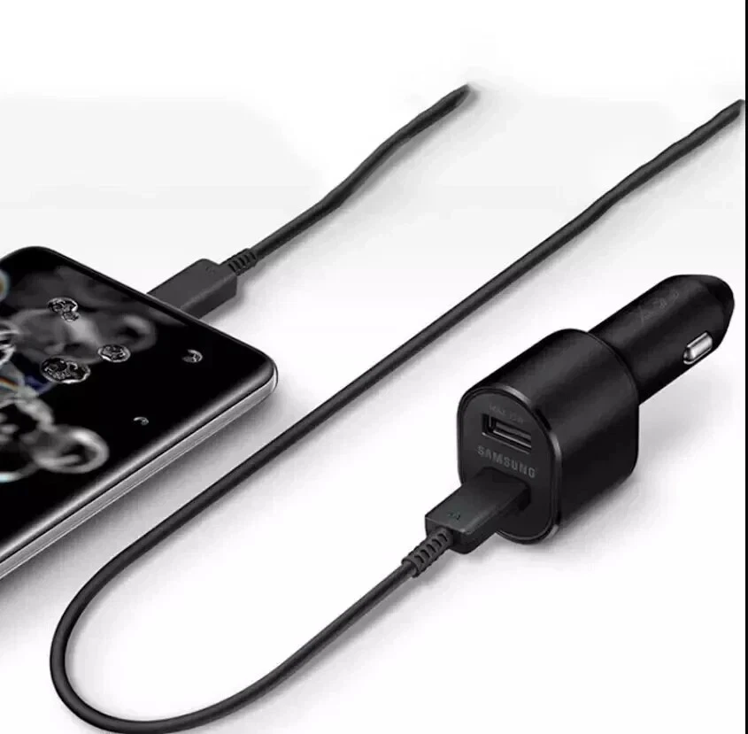 Cargador de Coche 45W🚚Samsung MAX USB-C Cable Doble Puerto Carga Rápida 5A🗽STOCK EE. UU. Foto 2 de 4