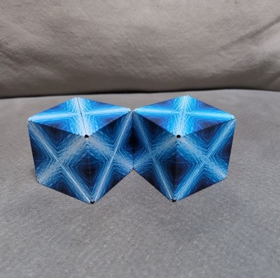 2 SHASHIBO Shape Shifting Magnetic Puzzle Cubes Blue Planet