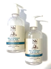 Sb Soapbox Sea Minerals & Blue Iris Liquid Hand Soap Gentle Moisture 8oz Ea 2PK