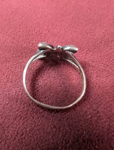Beautiful Vintage 925 Sterling Silver Butterfly Fire Opal Inlay Ring Sz 6.75 - Picture 6 of 8