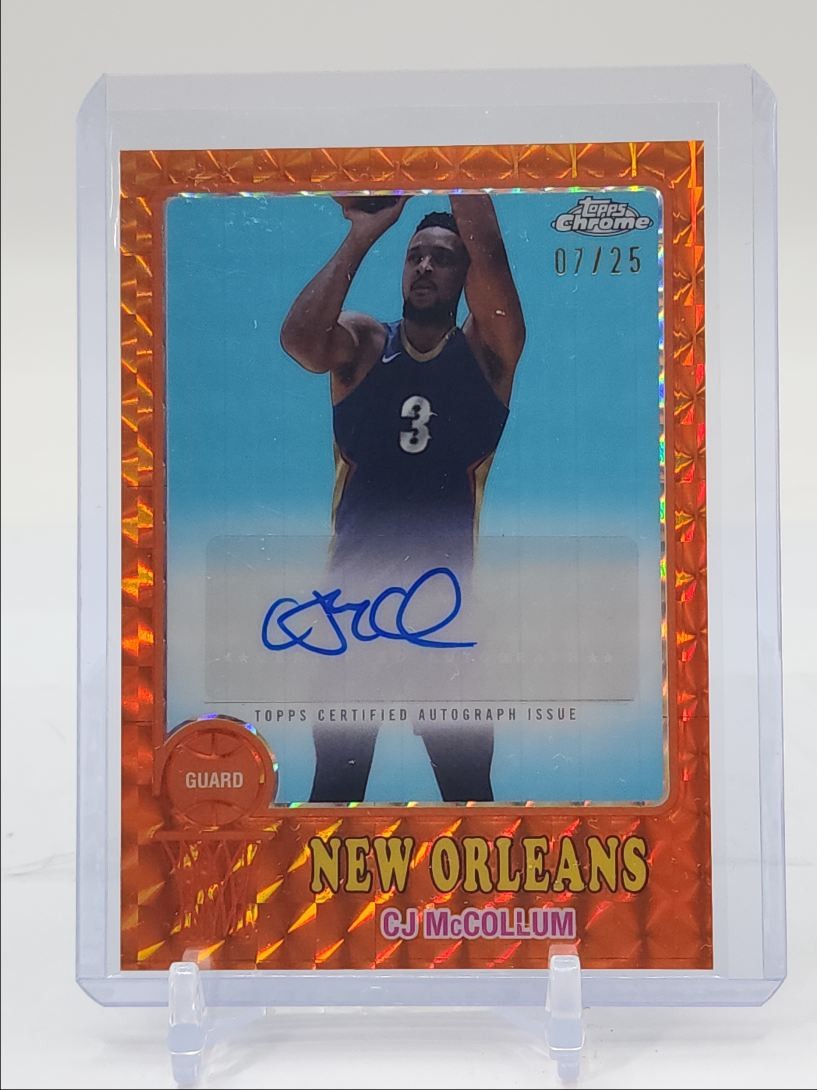 CJ MCCOLLUM 2024-25 TOPPS CHROME 1973 ORANGE GEOMETRIC AUTO /25 Q4925