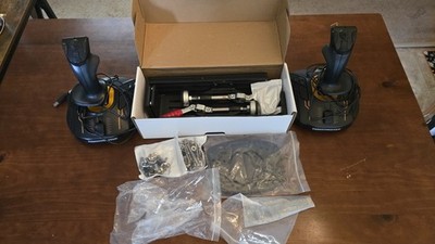 Thrustmaster T.16000M FCS Dual Flight Sticks HOSAS + Hikig Desk Mounts 
