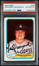 Fernando Valenzuela Autographed 1981 Fleer LA Dodgers Rookie Card AUTO PSA DNA