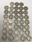 Lot of 28 Silver Coins (26) Mercury Dimes Circulated & (2) Rosevelt Random Dates