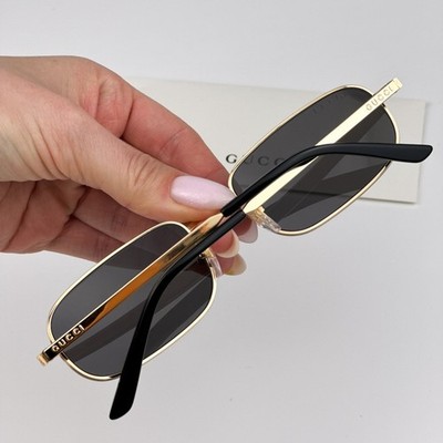 GUCCI GG1457/S 5U0 54mm Horn Sunglasses Made in Italy Gucci GG1457S Gold Green Lens Metal Sunglasses – Designer  main image 3