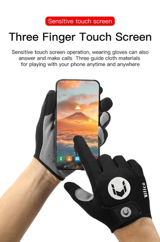 Atmungsaktive Anti-Rutsch Vollfinger Fahrradhandschuhe, Stoßfest Gepolstert Komfort - Bild 14 von 30