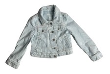 Cat and Jack Girls White Denim Jacket Size 4/5T Light Blue