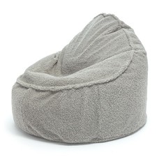 Ecopuf - Poltrona pouf in morbido tessuto bouclé con schienale alto - Massimo