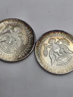 2x 1964 P UNC Kennedy Half Dollar 50C 90% Silver 1153 Rainbow Toned
