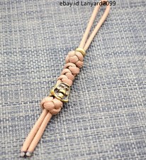 550 Lanyard Death Skeleton Brass Bead Knife Paracord Beads Handmade Pendant