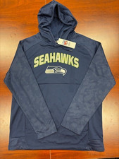 NFL TA Seattle Seahawks Fleece Hoodie   Blue, Men  s Large, Stitched logo, NWT