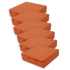Romanoff Micro Box, Orange, Pack of 6 Small Storage Bins for Home or Classroom