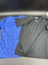 Under Armour Boys Short Sleeve Dri Fit Performance Shirt Lot Of 2 Size YMD