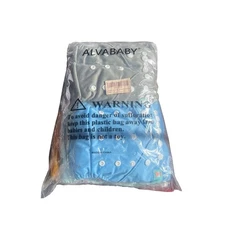 Alvababy Pocket Cloth Diapers Reusable Washable 6 Pack New Blue Gray Yellow