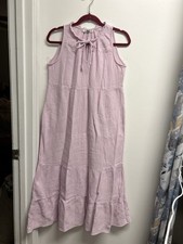 Lauren Lane X Sonoma Pink Gauze Tiered Maxi Dress Medium