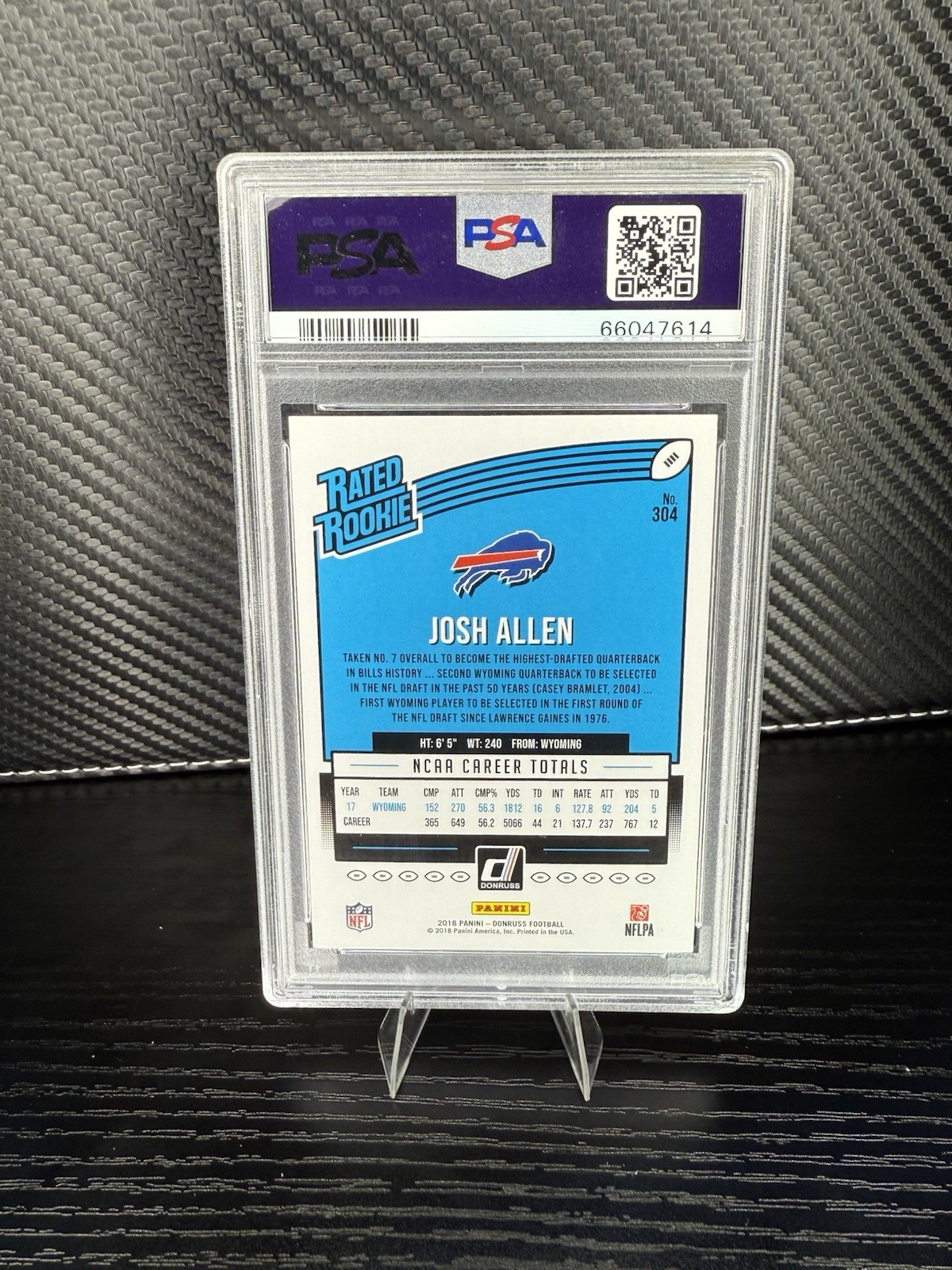 2018 Panini Donruss - Rated Rookie Josh Allen #304 (RC) PSA 10  view 2