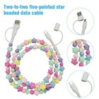 Colourful BeadedCharging Cords, 4-in-1 Beaded Charging V5V1 Cord&Fast X6K5