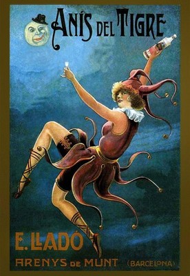 Anís del Tigre Vintage Style Poster by E. Lladó - 24x32