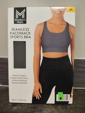 NEW Member's Mark Seamless Racerback Sports Bra Medium Support Gray Size M