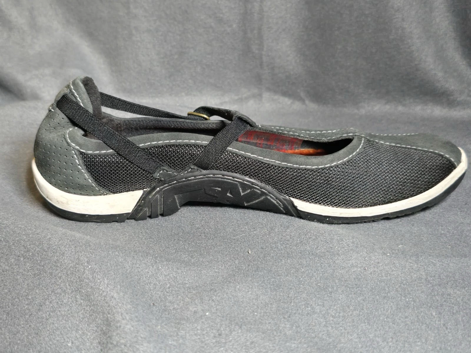 Scarpe basse TIMBERLAND nere con cinturino a T e soletta in lana elegante da donna taglia 10