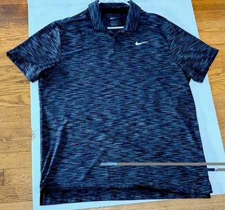 Nike DriFit Men’s Size XL Black / Gray 100% Polyester Polo / Golf Shirt