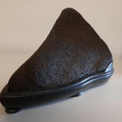 Japanese Setagawa Toyama-ishi Suiseki Viewing Stone Pearskin Texture 1.7kg VTG - Picture 6 of 10
