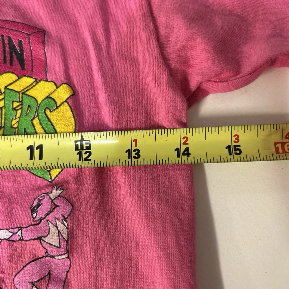 Vtg Power Rangers T Shirt  Girls  Medium Kids Pink Ranger Kimberly USA 90s RARE - Image 4 of 4