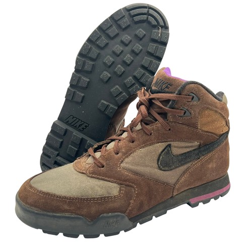 Vintage 90er Nike Air Caldera ACG Leder Wanderschuhe Damengröße 10,5 braun lila