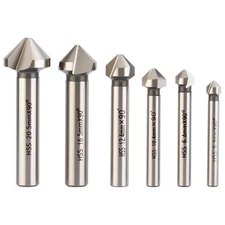 Countersink Drill Bit Set for Steel, 3 Flute 90 Degree HSS Chamfering Tool Bi...