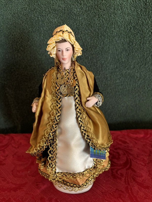 Greek Porcelain Doll in Traditional Attire Copy of Benaki's Museum #157