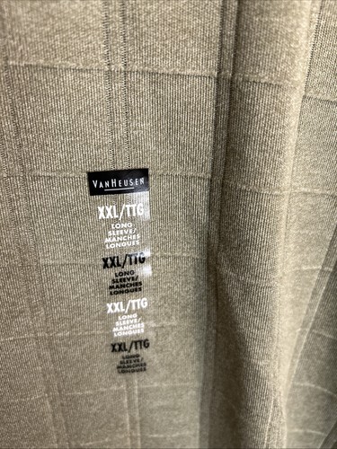 Camisa Polo Van Heusen Para Hombres Talla XXL Verde Ventana Manga Larga Preppy Business - Imagen 3 de 8