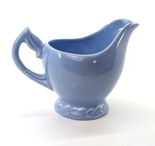 Vintage Native California Vernon Kilns Pottery Blue Gravy Boat  Handle Pitcher