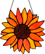 Sun Flower Suncatcher Stained Glass Window Hangings, Sunflower Decor Wall Art fo