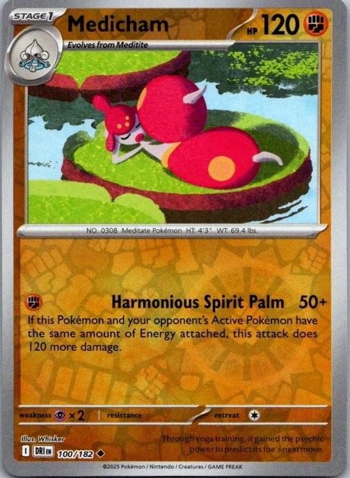 Medicham SV10: Destined Rivals 100/182 NM Reverse Holo