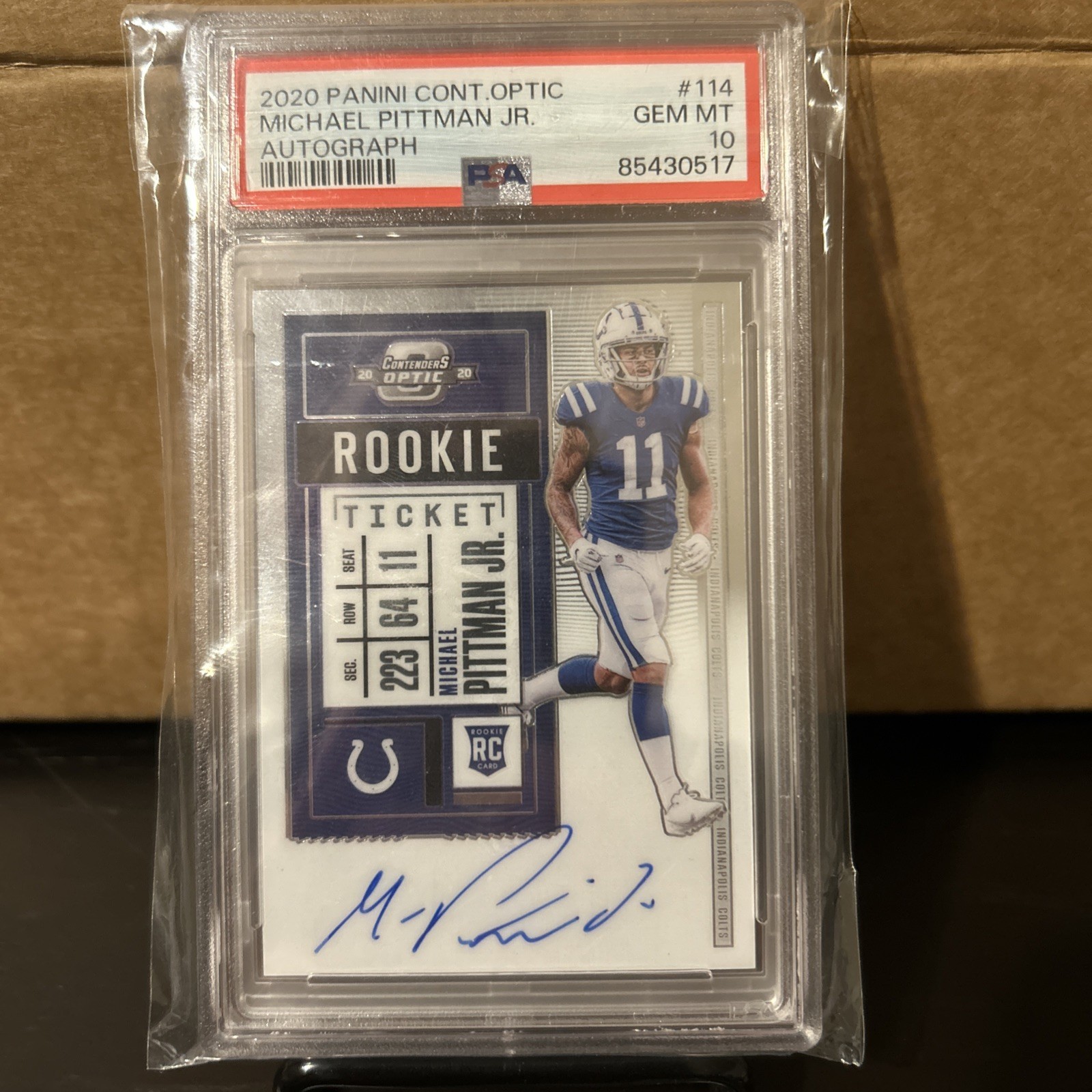 2020 Panini Contenders Optic Michael Pittman Jr. AUTOGRAPH #114 PSA 10 GEM MINT
