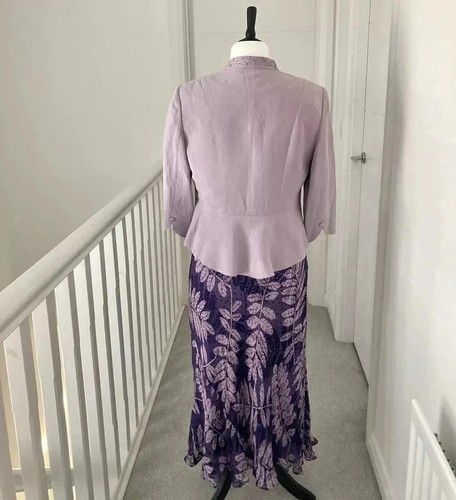Country Casuals Purple Silk Dress Jacket UK 12 Mother Of The Bride Groom Outfit - Picture 10 of 15