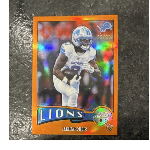 2025 Topps Chrome Orange Jahmyr Gibbs /25 Detroit Lions /25