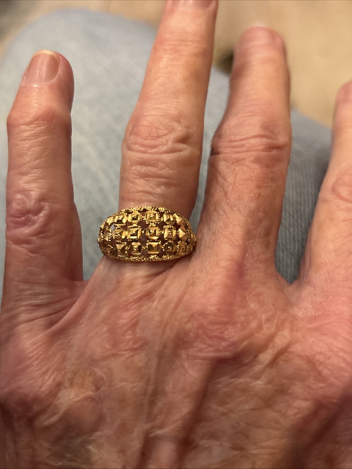 10k Solid yellow gold dome ring - image 4