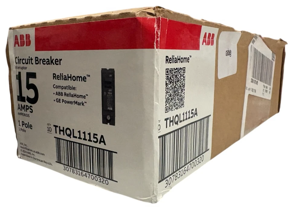 LOT OF 10~ABB THQL1115 Plug-in Circuit Breakers 1-Pole, 15a - Image 2 of 2