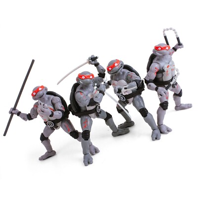 TMNT Battle Damaged 4 Pack Exclusive Pizza Box Set Ninja Turtles Figuren BST AXN
