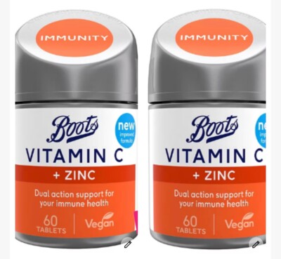 2 neue Box Vitamin C + Zink 2x60 Tabletten Ergänzung für gesunde Immununterstützung