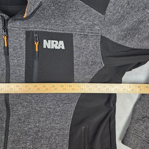 NRA TACTICAL SOFTSHELL JACKET 3XL Gray Black Fleece Lined Mock Neck Gun Military - Picture 10 of 13