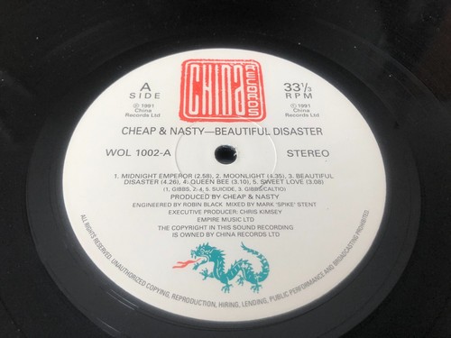 CHEAP AND NASTY Beautiful Disaster LP Vinyl 1991 Nasty Suicide Hanoi Rocks - Picture 3 of 5